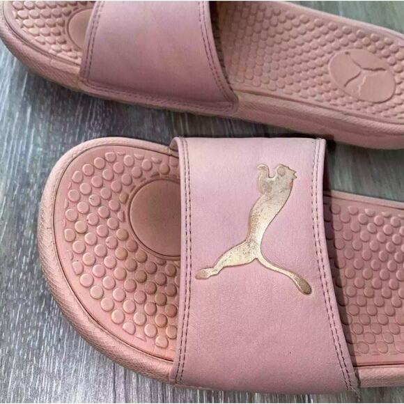 Puma Women's US Size 6 Cool Cat Cloud Pink Rose Gold Slides Slipper Shoes - Picture 7 of 11